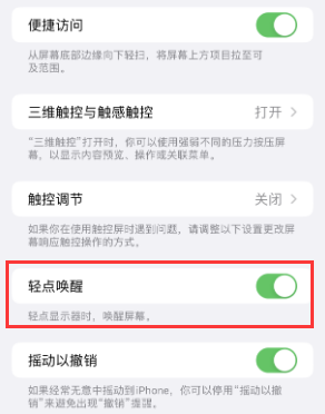 叉河镇苹果授权维修站分享iPhone轻点无法唤醒怎么办 